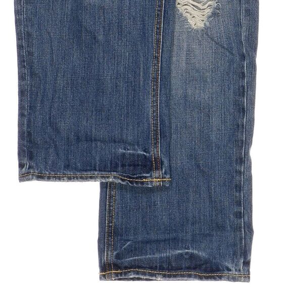 Hollister Cropped Jeans Size 5 Juniors Button Fly Distress Cotton Measure 31x24 - Picture 7 of 10